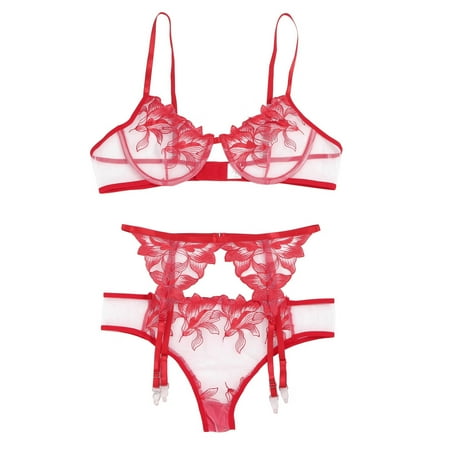 

Mackneog Best Bras for Women Steel Ring Bra Embroidery Underwear G-String Women Lingerie Garter Belt Thong Polyester Push Up Bras for Women