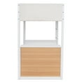 thumbnail image 6 of Loft Bed with Storage Shelf, Drawers and Desk, Teddy Fleece Wooden Loft Beds Frame with Convertible Desk, Soft Padding and Plush Fabric, Wood High Loft Beds with Ladder(White, Twin), 6 of 9