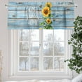 thumbnail image 5 of Sweet Home Valances for Windows, 42 x 18in, Sunflower Vintage Rustic Lake Blue Stripe Wood Board Rod Pocket Kitchen Valance Curtain Light Filtering Window Treatments for Living Room Bedroom, 1 Panel, 5 of 7