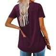 thumbnail image 4 of Red Plus Size Tshirts For Women, Polyester Plus Size Woman Shirts, Sunflower Shirts For Women Plus Size, Womens Plus Size Tunic Tops Short Sleeve Casual Floral Shirts M To 5XL, 4 of 4