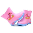 thumbnail image 5 of NHU Toddler Rain Boots Kids Easy-on Lightweight Rain shoes Children Waterproof Shoes for Boys Girls Pink Size 8, 5 of 5
