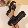 thumbnail image 2 of DeHolifer Women's Plus Size Sandals Woven Hollow Out Slides Summer Beach Wedge Slippers Breathable Non-Slip Lightweight Outdoor Shoes, 2 of 8