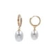 thumbnail image 2 of Aretes De Chapa De Oro Con Perla Oval Zirconia, 2 of 3