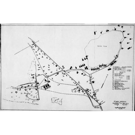 LAMINATED POSTER Colombey-les-Belles Aerodrome1st Air Depot Map showing depot area and flying airfield Source: Ser Poster Print 24 x (Best Cs Source Maps)