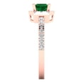 thumbnail image 3 of 0.89 ct Princess Cut Simulated Emerald Halo Engagement Ring for Women in 18K Rose Gold, 3 of 5