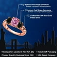 thumbnail image 2 of Gem Stone King 18K Rose Gold Plated Silver Pink Moissanite and Black Onyx Filigree Style 3 Stone Ring for Women (2.18 Cttw, Oval 8X6MM and 6X4MM, Available in Size 5, 6, 7, 8, 9), 2 of 6