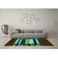 thumbnail image 3 of Ahgly Company Indoor Rectangle Abstract Turquoise Blue Contemporary Area Rugs, 2' x 3', 3 of 4