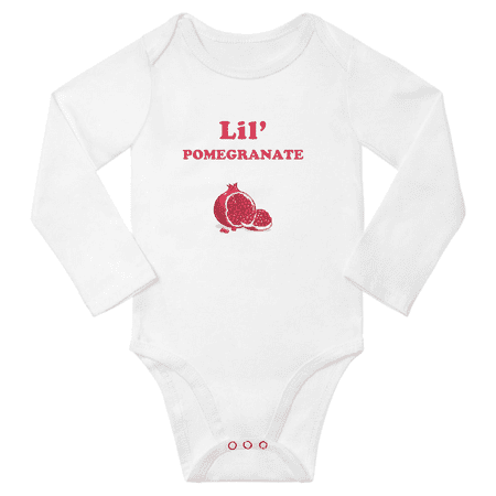 

Cute Baby Long Bodysuit Lil Pomegranate Fruit Funny Baby Long Jumpsuit Long Bodysuit (White 6-12 Months)