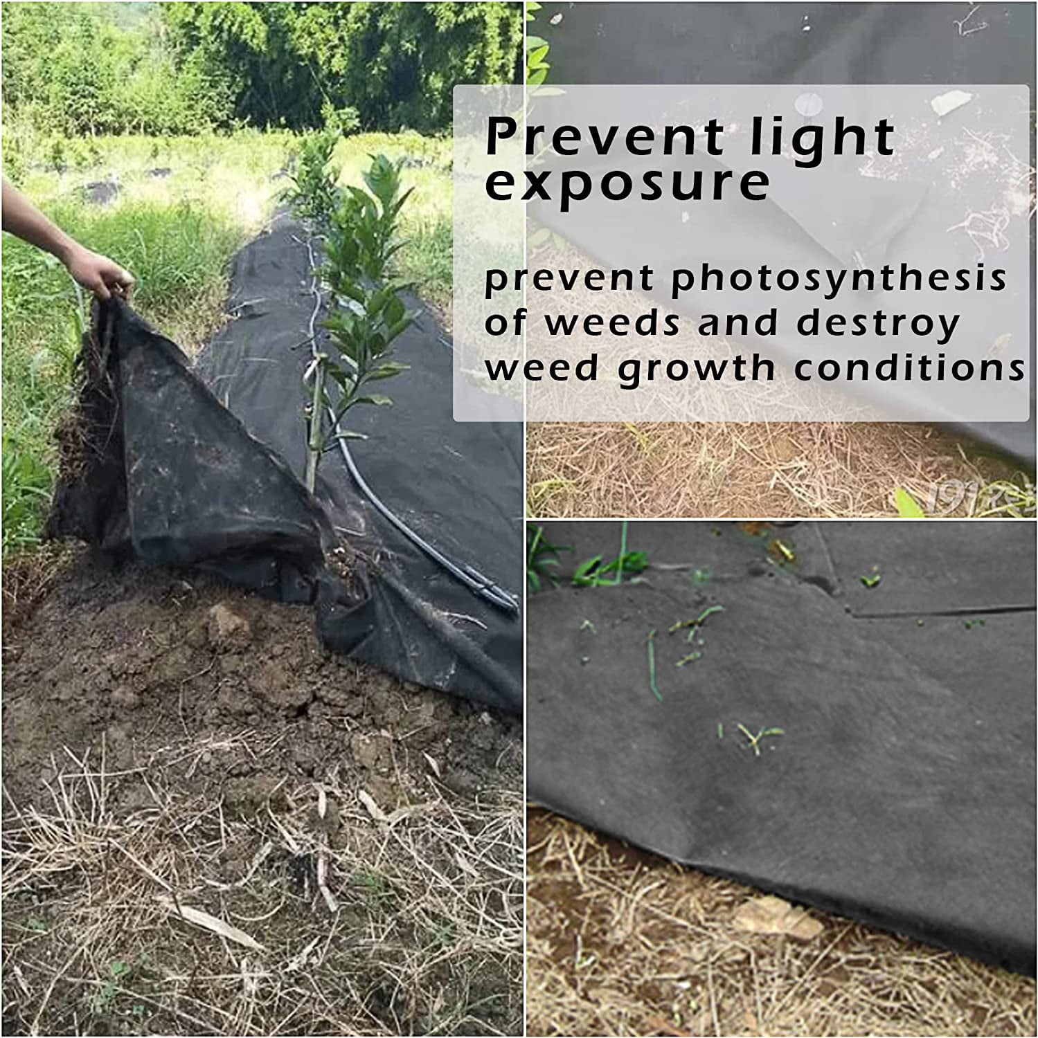 Labwork Garden Weed Barrier Fabric Multi Length 3x300 FT Heavy Duty Landscape Weed Blocking Plastic Roll Cloth Water Permeable