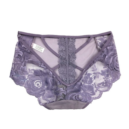 

Womens Lace Panties Purple Briefs Briefs 1-Pack