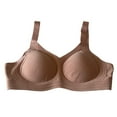 thumbnail image 3 of Women's Plus Size Seamless Everyday Versatile V-Shape Supportive Wireless Bra Bralette Rose Quartz 2XL, 3 of 7