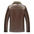 thumbnail image 3 of SWSMCLT Men's Vegan PU Leather Jacket Sherpa Lined Jackets Faux Fur Collar Quilted Bomber Jackets & Coats Fleece Trucker Jackets Zip Up Winter Furry Hoodless Long Sleeve Slim Fit Brown 42, 3 of 3