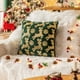 thumbnail image 4 of Funda decorativa de cojín navideña | Renos bordados rojo verde y terciopelo con copos de nieve con lentejuelas | 17,7x17,7 in | Poliéster suave y suave | Sofá Acento de Navidad | 1 pieza, 4 of 6
