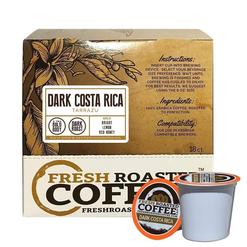 Fresh Roasted Coffee LLC, Dark Costa Rica Tarrazu Coffee Pods, Dark