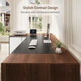 thumbnail image 2 of Vividwood L-Shaped Executive Desk with Cabinet Storage, 71" Office Computer Desk with Storage Shelves, CPU Stand, Cable Management (Brown), 2 of 9