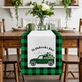 thumbnail image 2 of St. Patrick's Table Runner 14 x 72 Inch, Day Green Buffalo Plaid Lucky Shamrock Truck Washable Cotton Linen Dining Table Runner Tabletop Decorations for Restaurant Home Kitchen Party, 2 of 9