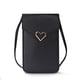 thumbnail image 1 of Bolsos de teléfono táctil para mujeres, color negro, mini bandolera de cuero, cartera de hombro con ranuras para tarjetas de crédito, 1 of 5