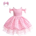 thumbnail image 1 of WEAIXIMIUNG Robes Petites Filles Taille 6-7 Robe de Mariage Filles Robe de Fête d'Anniversaire à Carreaux, 1 of 9