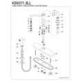 thumbnail image 3 of Kingston KB6571LL Legacy One-Handle 4-Hole 8" Centerset Kitchen Faucet with Side Sprayer in Polished Chrome, 3 of 4