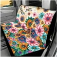 thumbnail image 3 of Pzuqiu Boho Flower Dragonfly 14 Pcs Interior Set Front Rear Seat Covers for Cars Steering Wheel Seat Belt Headrest Coasters Center Console Cushion Pad Key Chain Decorative Universal Fit Most Auto, 3 of 7