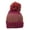 Hot Pink/Orange, variant on Thick Knitted Multi-Color Beanie w/ Pom - Beige/White