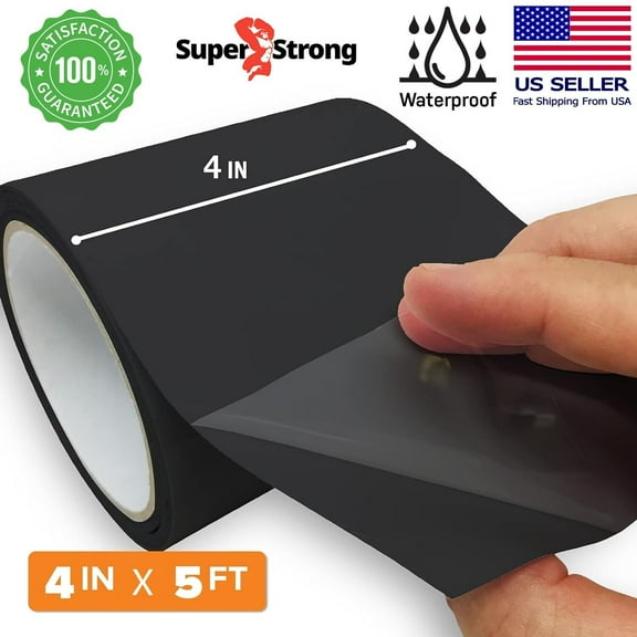 Waterproof Flex Rubberized Tape 4" X 5Ft Heavy Duty Leak Repair Seal Patch Black