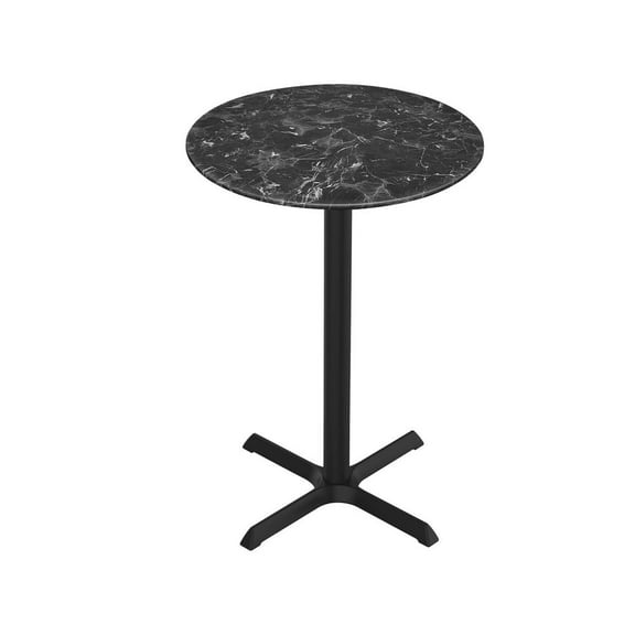Holland Bar Stool 42" Tall OD211 Indoor/Outdoor All-Season Table with 36" Diameter Black Marble Top