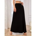 thumbnail image 2 of LYMAYTER Women Fashion Long Skirts Summer Breathable Knit Maxi Skirts for S-2XL Casual Solid Color Long Skirt, 2 of 8