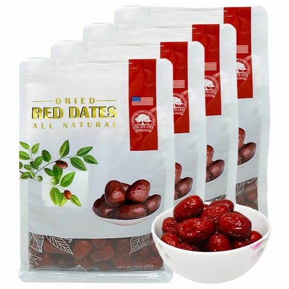 4 Pound Premium Jujube Red Dates, 100% Natural Red Date High Vitamins, High Nutrition, Health Snack, Selected Dried Fruit, Big Delicious