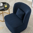 thumbnail image 5 of Swivel Accent Chair, Modern Teddy Fabric Upholstered 360° Swivel Barrel Chair Leisure Chair, Comfy Single Sofa Chair with Pillow, Reading Chair for Living Room Bedroom Office Lounge, Blue, 5 of 9
