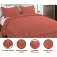 thumbnail image 4 of D.N.G. BEDDINGS 5 Piece Luxury 5 Inch Two Layer Ruffle Comforter Set Premium Super Soft, 800 TC, 100% Egyptian Cotton, Super Soft, Full/Queen Size Brick Red Color, 4 of 7