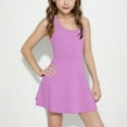 thumbnail image 2 of Girl's Sleeveless Tennis Dress, Kids Racerback Athletic Sundress, Solid Color Sports Skater Dresses Outfit Kids Pearl Dress Purple 8-9Y, 2 of 8