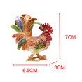 thumbnail image 4 of Figura de pollo esmaltado, joyero, organizador de joyas, aleación, decoración del hogar, escritorio Floral, 4 of 8