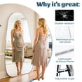 thumbnail image 2 of Antok 76"x36" Wavy Full-Length Mirror with Stand - Elegant Floor Mirror, Shatterproof, Freestanding/Wall Mount, for Bedroom, Dressing Room, Reinforced Sliver Frame, 2 of 8