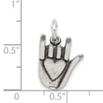 thumbnail image 2 of 925 Sterling Silver Antiqued Sign Language Charm Pendant, 2 of 6