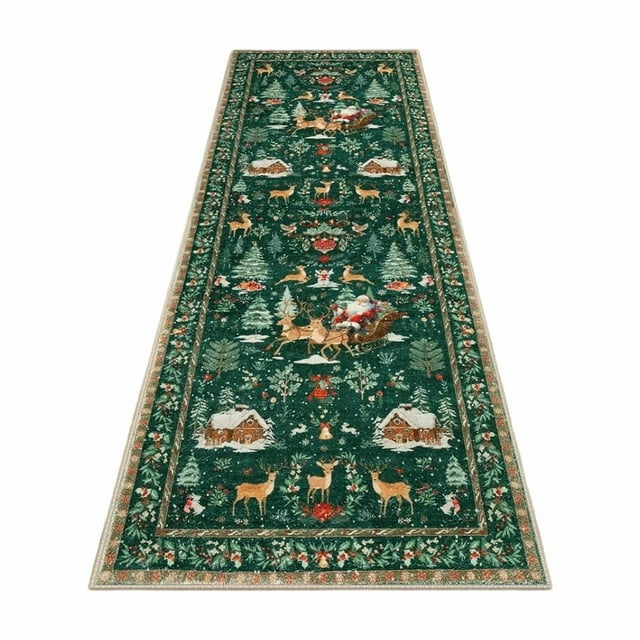 Tunhigl Christmas Runner Rug Rug Runners For Hallways Non Washable Kitchen Bathroom Runner Rug