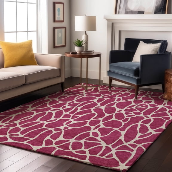 Addison Rugs Mayfield Premium Machine Washable Transitional Geometric Blush Rectangle Rug, 9' x 12'