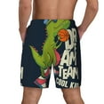thumbnail image 4 of Daiia Dinosaur Basketball Player Mens Swim Trunks Swim Shorts Quick Dry Swim Shorts with Mesh Lining Pockets-Medium, 4 of 9