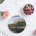 thumbnail image 4 of FMSHPON Natural landscape Mountains and Lakes Set of 4 Round Coaster for Drinks, Absorbent Ceramic Stone Coasters Cup Mat with Cork Base for Home Kitchen Room Coffee Table Bar Decor, 4 of 6