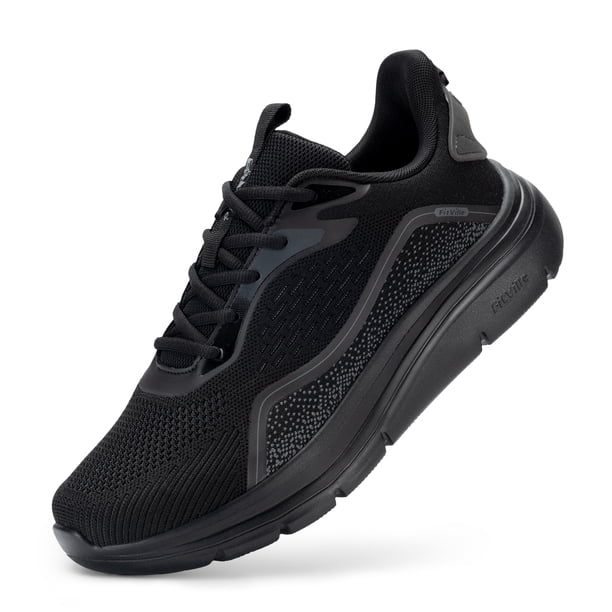 FitVille Zapatos anchos para caminar para hombre, zapatillas ligeras sin cordones, zapatillas anchas transpirables para pies hinchados con soporte para el arco
