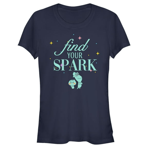Junior's Soul Find Your Spark  Graphic Tee Navy Blue Medium