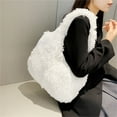 thumbnail image 5 of Biekopu Fashion Long Plush Tote Bags for Women Girls Cute Solid Color Large Capacity Handbag Simple Shoulder Bags, 5 of 7