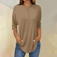 thumbnail image 2 of Womens Tops 3/4 Length Sleeve Tops Neck Casual Print Tunic T Shirts Three Quarter Length Tops Blouses For Women, 2 of 5