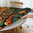 thumbnail image 4 of Hawaiian Tiki Tribal Retro Round Fitted Tablecloth Elastic Edged Table Cloth Waterproof Table Cover 48in, 4 of 7