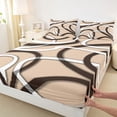 thumbnail image 3 of Homewish Abstract Stripes 4-Piece Full Size Sheets For Teens Boys Girls,Geometric Lines Bed Sheets,Vintage Aesthetic Lightweight Sheet Sets,Ultra Soft Home Decor, 3 of 7
