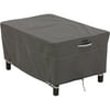 "Classic Accessories Ravenna Small/Rectangle Ottoman/Side Table Patio Furniture Storage Cover, Fits up to 32"", Taupe"