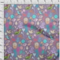 thumbnail image 4 of oneOone Cotton Cambric Medium Purple Fabric Tropical Doodled Animals With Leaves Quilting Supplies Print Sewing Fabric By The Yard 56 Inch Wide, 4 of 4