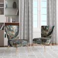 thumbnail image 2 of Designart "Ink On Stone Gold Teal Elegance" Gold Abstract Upholstered Accent Chair - Modern Arm Chair For Living Room, 2 of 7