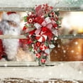 thumbnail image 3 of Kajiali 1/2pcs Christmas Wreath Garland Candy Cane Bow Ornament Front Door Wall Home Decor, 3 of 10
