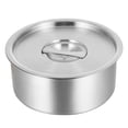 thumbnail image 1 of ColoMX Cuenco de acero inoxidable de 1 pieza, soporte para postre, recipiente para alimentos, cuenco grande con tapa, 1 of 7